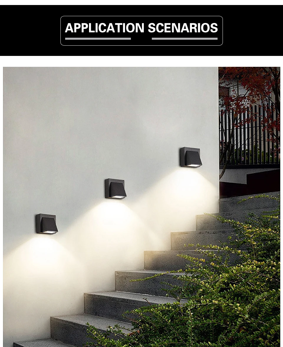 Simple Outdoor Wall Lamp COB Outdoor/Indoor Wall Light Waterproof Surface Mounted Porch Light Up and Down Lighting AC 85-265V