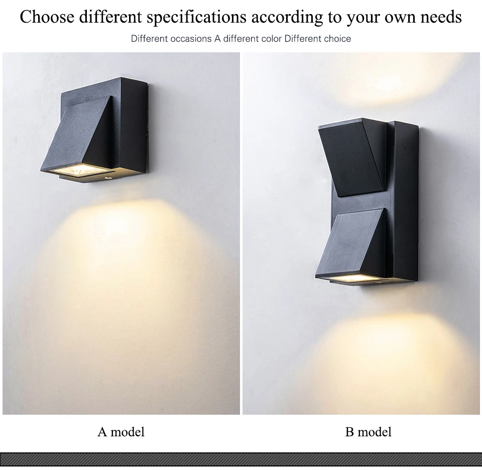 Simple Outdoor Wall Lamp COB Outdoor/Indoor Wall Light Waterproof Surface Mounted Porch Light Up and Down Lighting AC 85-265V