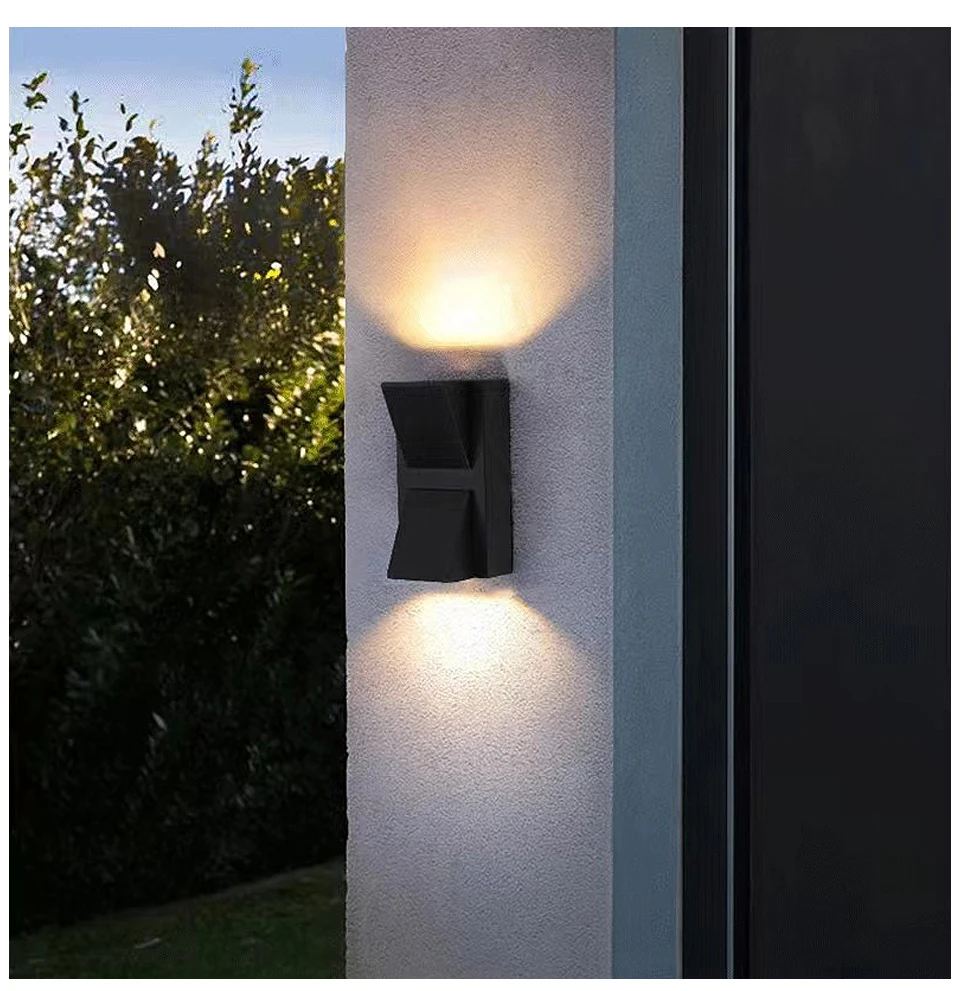 Simple Outdoor Wall Lamp COB Outdoor/Indoor Wall Light Waterproof Surface Mounted Porch Light Up and Down Lighting AC 85-265V