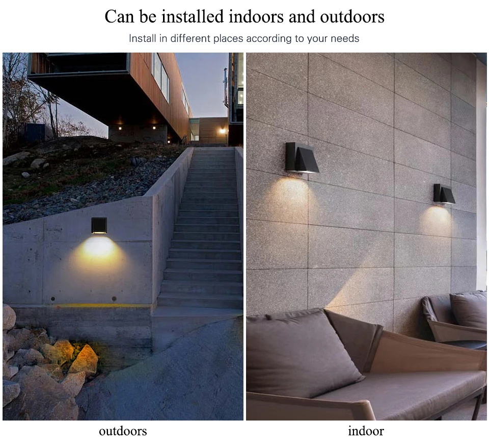 Simple Outdoor Wall Lamp COB Outdoor/Indoor Wall Light Waterproof Surface Mounted Porch Light Up and Down Lighting AC 85-265V