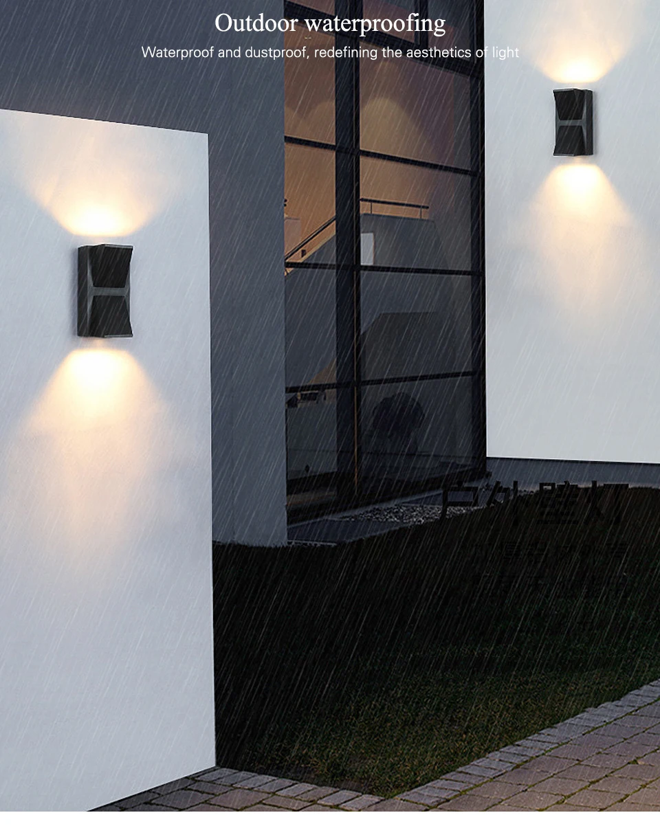 Simple Outdoor Wall Lamp COB Outdoor/Indoor Wall Light Waterproof Surface Mounted Porch Light Up and Down Lighting AC 85-265V