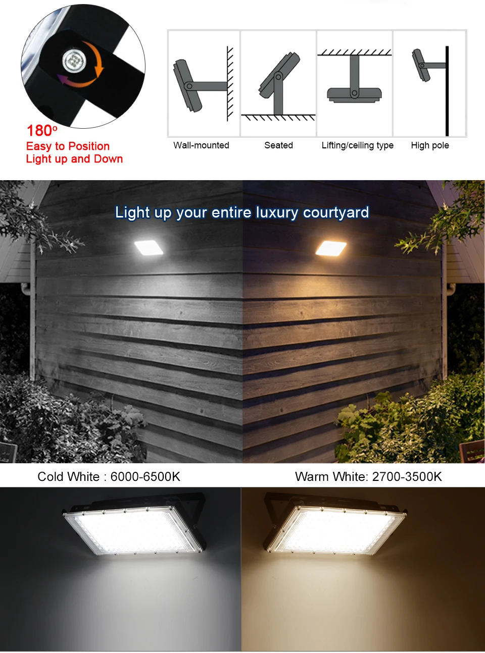 50W 100W 150W Led Flood Light IP65 Waterproof AC 220V Outdoor Floodlight Spotlight LED Reflector Street Lamp Wall Flood Lights