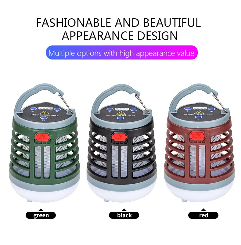 Hanging UV LED Mosquito Killer Lamp Electric Shock Insect Repeller Light USB Portable Outdoor Waterproof Hiking Camping Lantern
