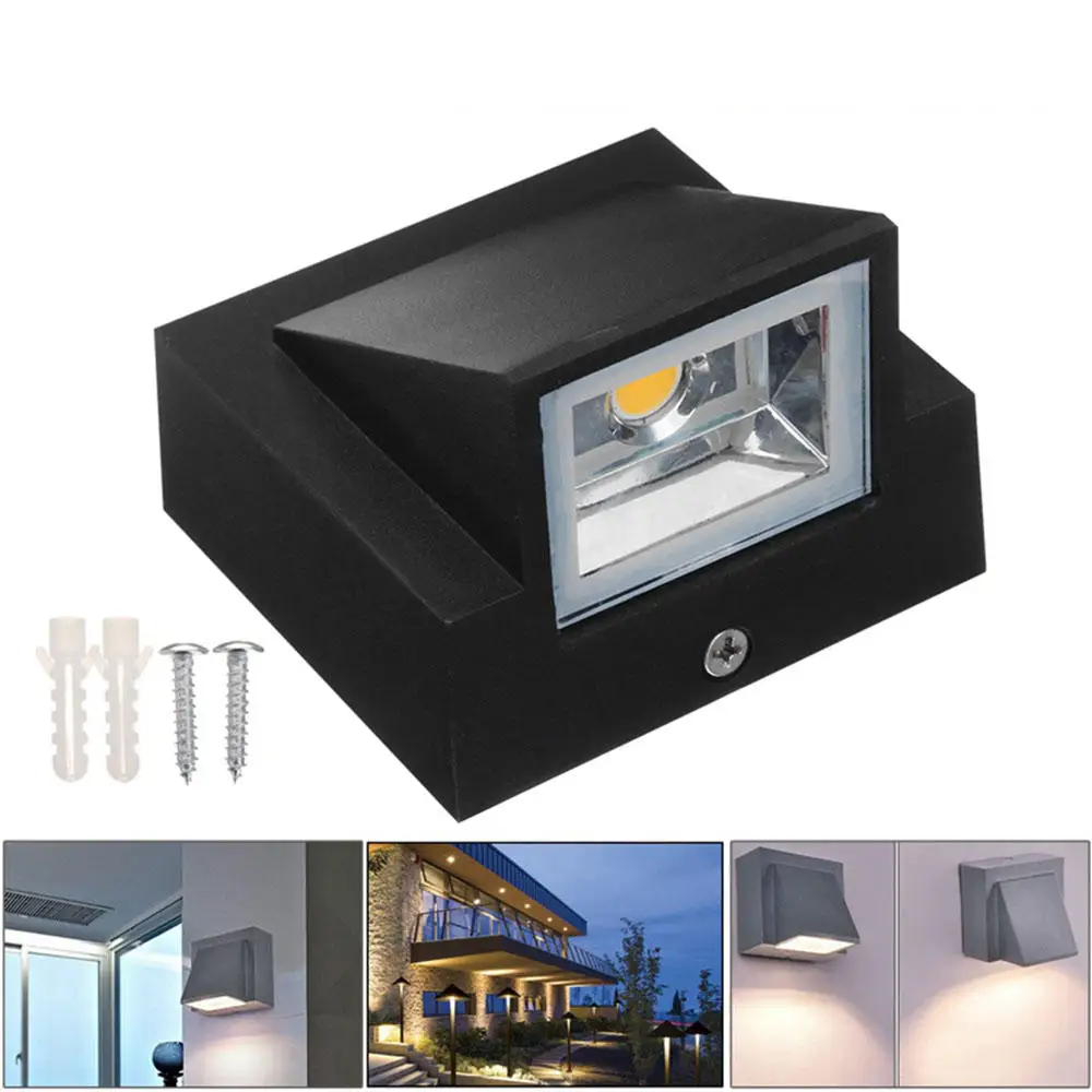 IP65 Waterproof 5W 10W Indoor Outdoor LED Wall Lamp Modern Aluminum Surface Mounted Cube LED Garden Porch Light AC110V/220V