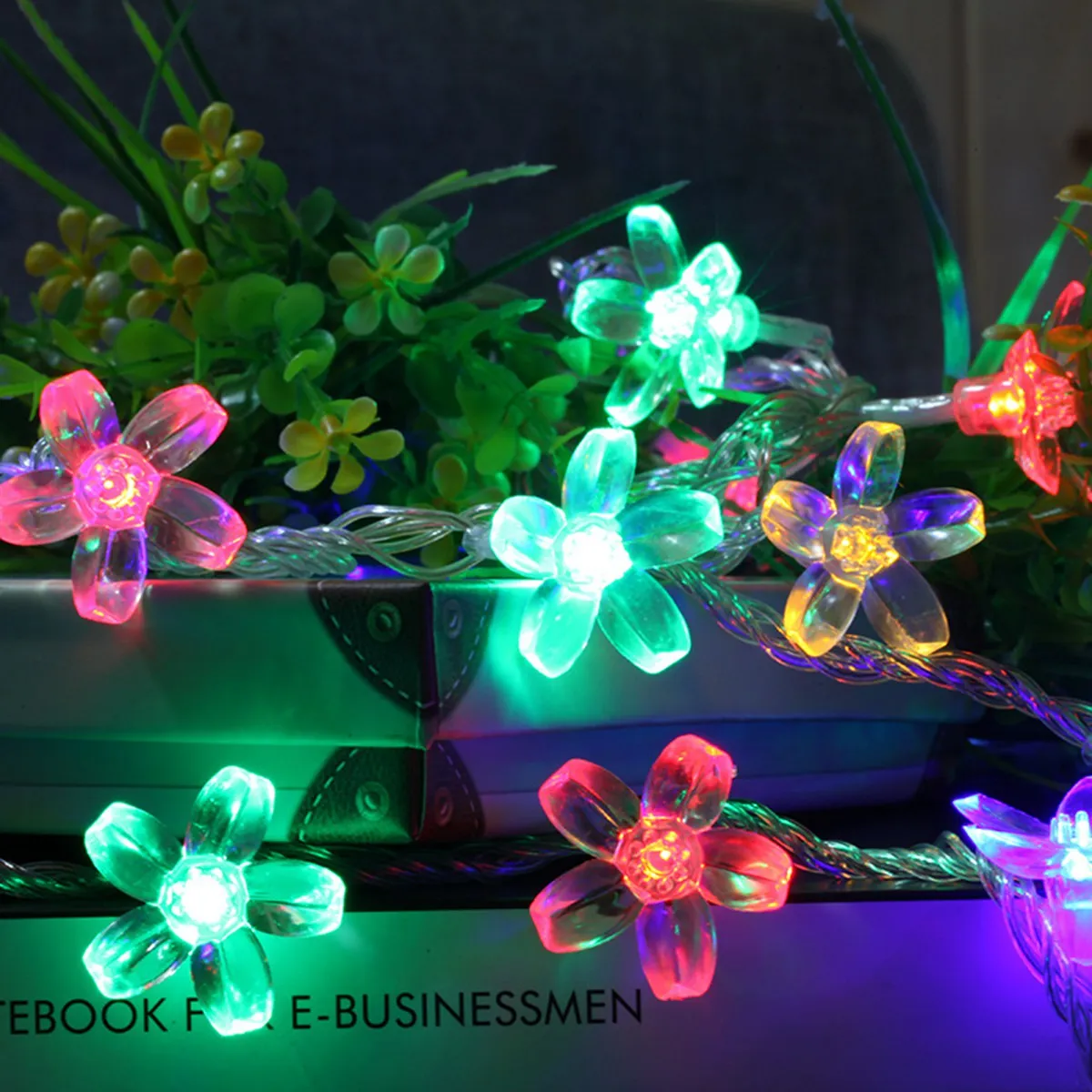 1PC Flower Fairy Lights Battery Operated String Lights Waterproof 10/20/30/40 LED Cherry Blossom Lights For Patry Wedding Decor