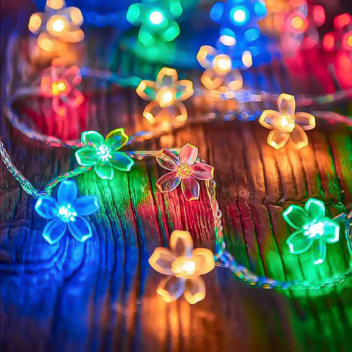 1PC Flower Fairy Lights Battery Operated String Lights Waterproof 10/20/30/40 LED Cherry Blossom Lights For Patry Wedding Decor