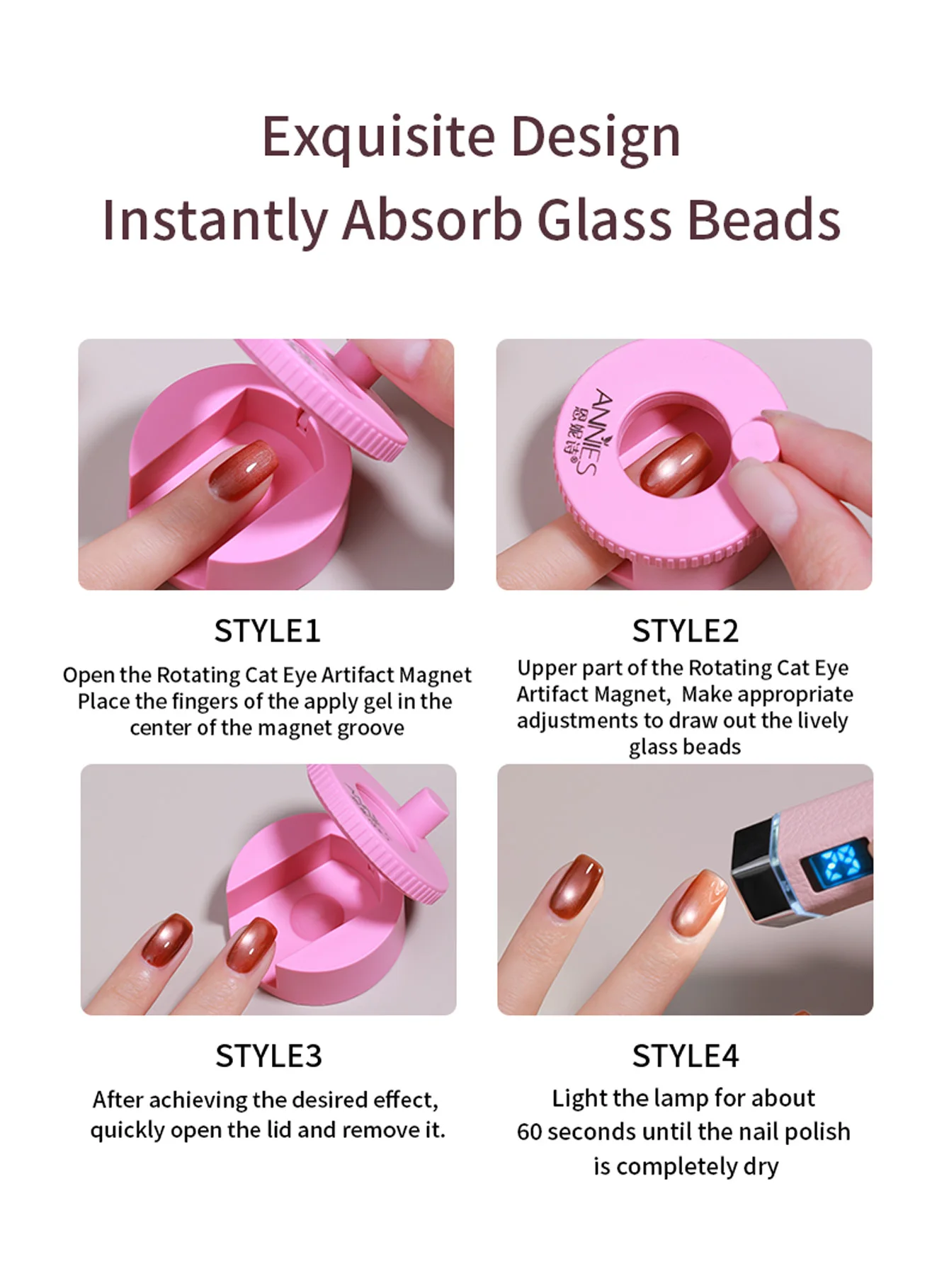 Nail Art Automatic Suction Cat Eye Magnet Artifact, Multifunctional, Ultra Strong, Wide Light French Cat Eye Magnet