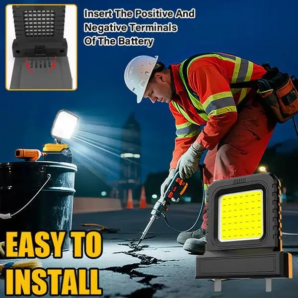 Super Bright LED Work Light Portable Long-Lasting Strong Light Supply for Night Work Light 21V Li-ion Battery Power Tool