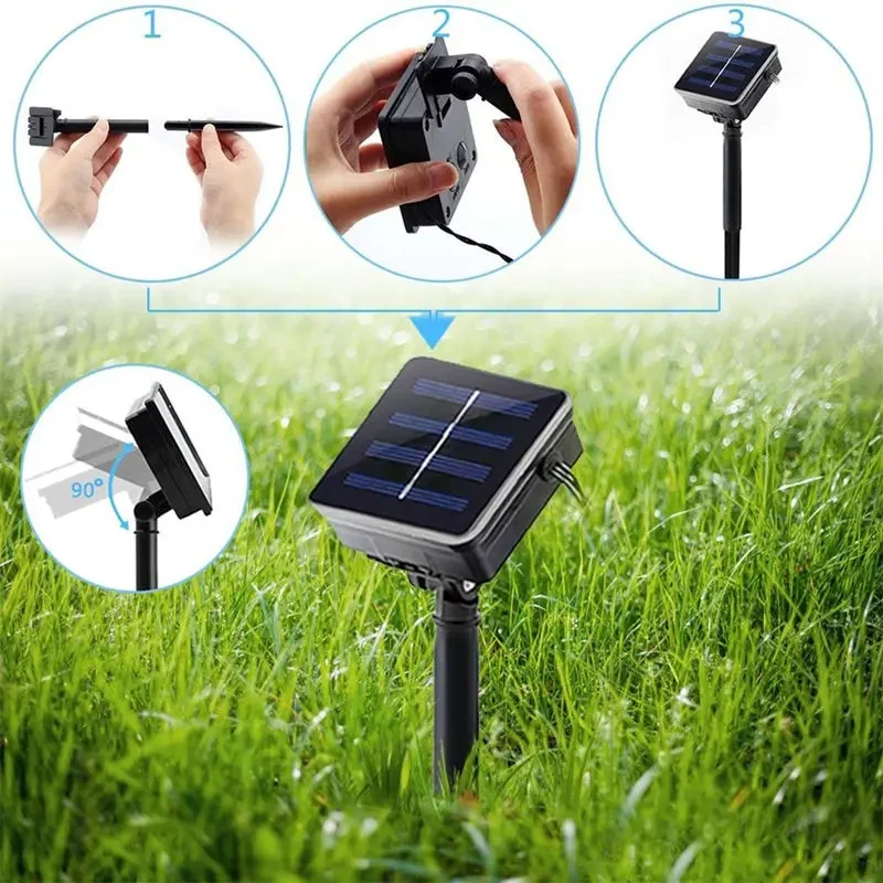 100LED Solar String Flowers Fairy Lights 10m 20m Waterproof Outdoor Solar String Lights Decorated Garden Christmas Holiday Light