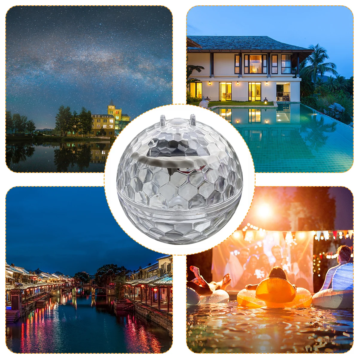 Led Solar Floating Lamp Swimming Pool Ball Solar Panel Powered Pond Drift Waterproof Glow Show Disco Color Changing Lamp Light