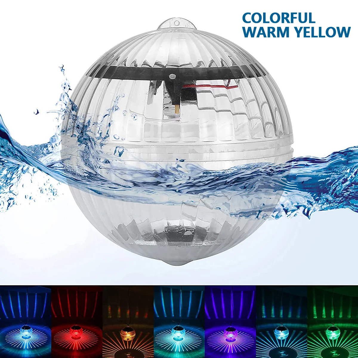 Led Solar Floating Lamp Swimming Pool Ball Solar Panel Powered Pond Drift Waterproof Glow Show Disco Color Changing Lamp Light