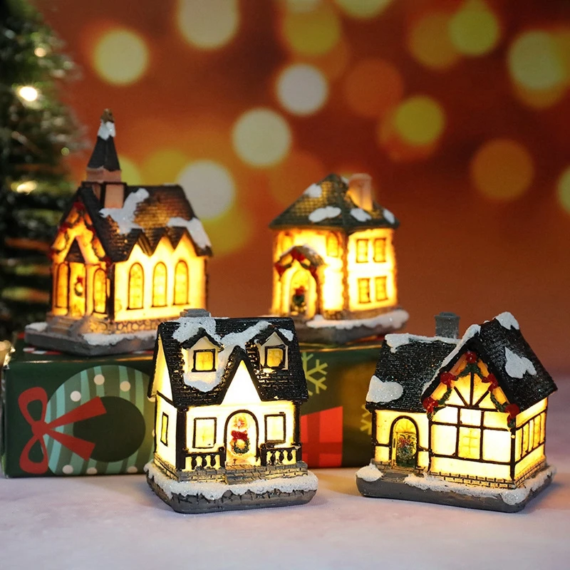 Christmas House Light Decorations For Home Ornaments Kids Xmas Gift New Year 2025 Navidad Decor Bedroom Night Light With Battery