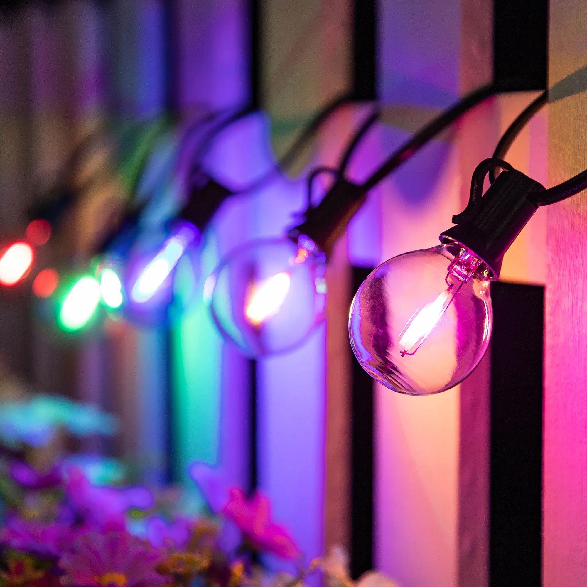 Colorful G40 Led Bulbs String Light EU 220V US 110V Street Garland Waterproof Connectable RGB Wedding Birthday Decoration Light