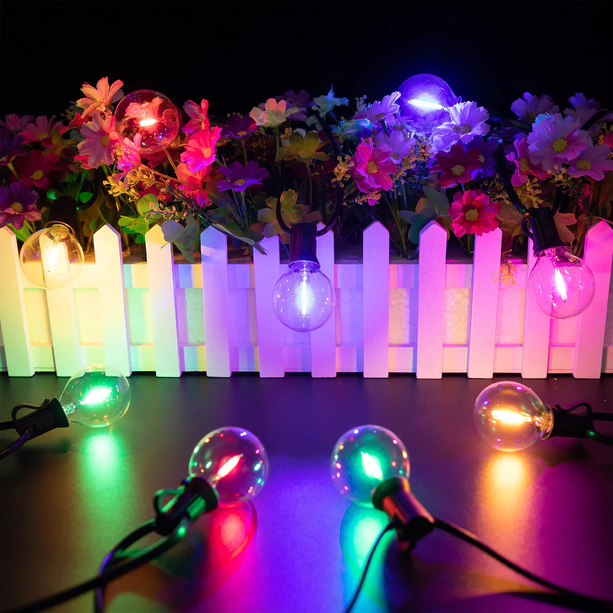 Colorful G40 Led Bulbs String Light EU 220V US 110V Street Garland Waterproof Connectable RGB Wedding Birthday Decoration Light