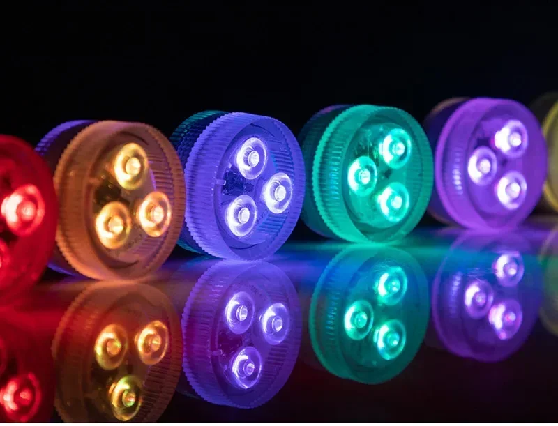 Battery Powered LED Underwater RGB Submersible Lights IP68 Waterproof Swimming Pool Night Atmosphere Lamp Decor Wedding Party