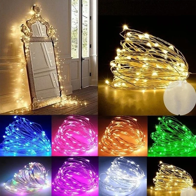 20M USB/Battery LED String Light Copper Silver Wire Garland Light Waterproof Fairy Lights For Christmas Wedding Party Decoration