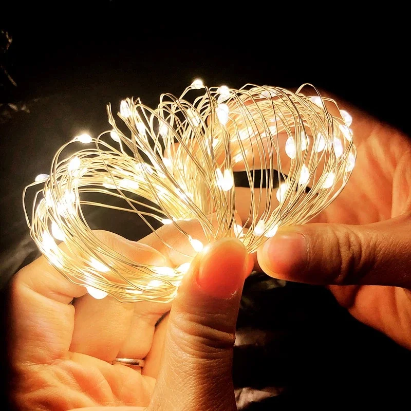 20M USB/Battery LED String Light Copper Silver Wire Garland Light Waterproof Fairy Lights For Christmas Wedding Party Decoration
