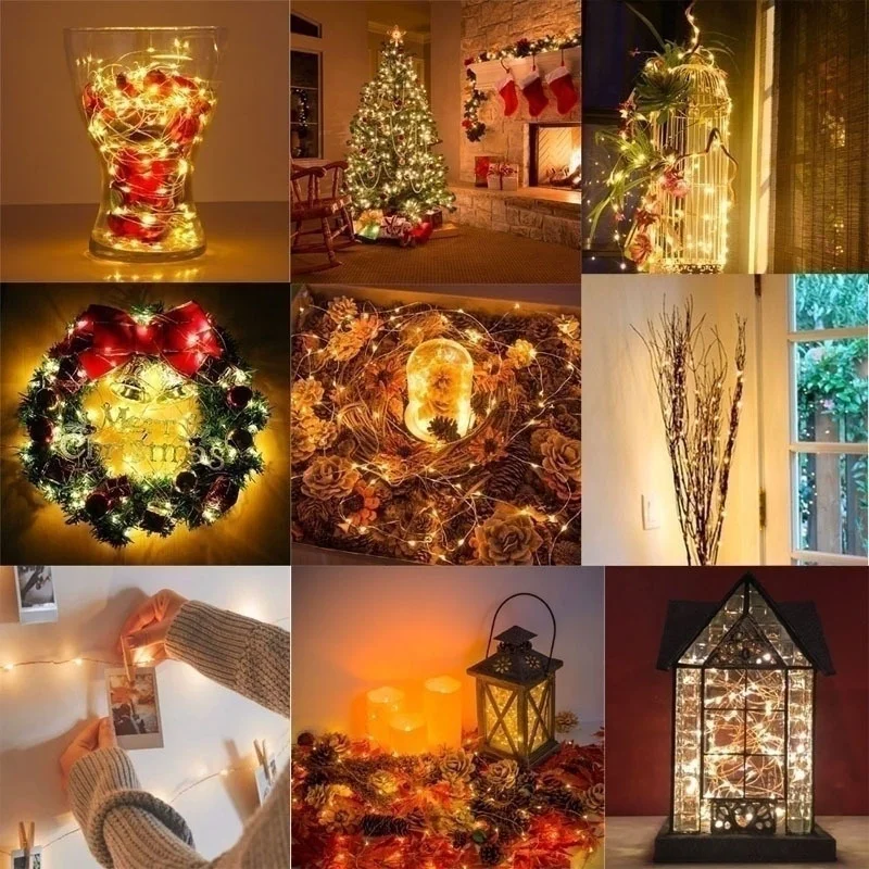 20M USB/Battery LED String Light Copper Silver Wire Garland Light Waterproof Fairy Lights For Christmas Wedding Party Decoration