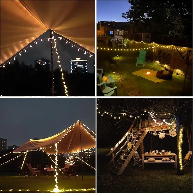 Globe String Lights USB/Battery Power String Lights Waterproof Outdoor Lamp for Wedding Garden Christmas Camping Party Decor
