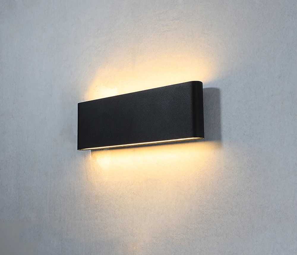 Modern Waterproof Outdoor 12W LED Wall Lamp IP65 Aluminum UP and Down Wall Light Garden Porch Sconce Decoration Light 110V 220V