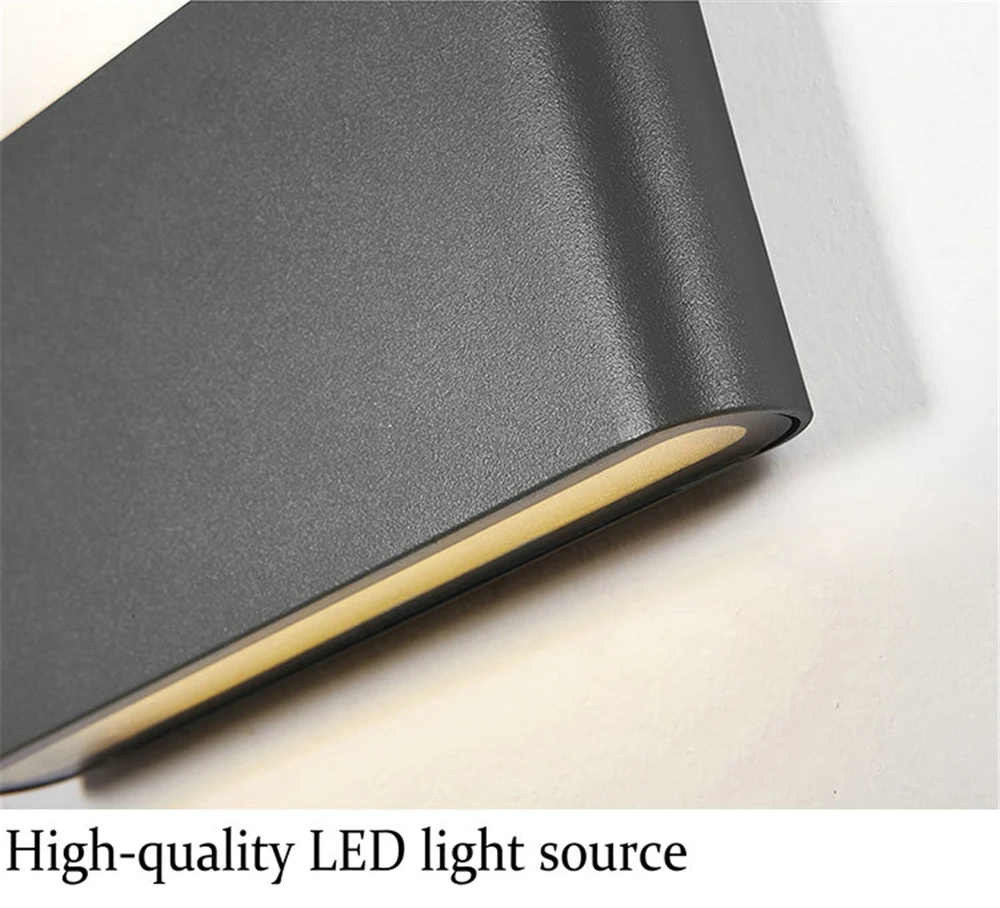 Modern Waterproof Outdoor 12W LED Wall Lamp IP65 Aluminum UP and Down Wall Light Garden Porch Sconce Decoration Light 110V 220V