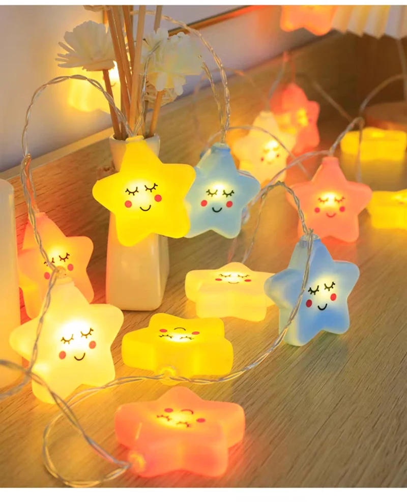 LED Lights String Star Garland Lamp USB/Battery Powered For Living Room Outdoor Garden Camping Wedding Christmas Party Decor