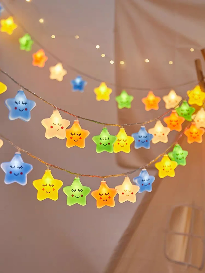 LED Lights String Star Garland Lamp USB/Battery Powered For Living Room Outdoor Garden Camping Wedding Christmas Party Decor