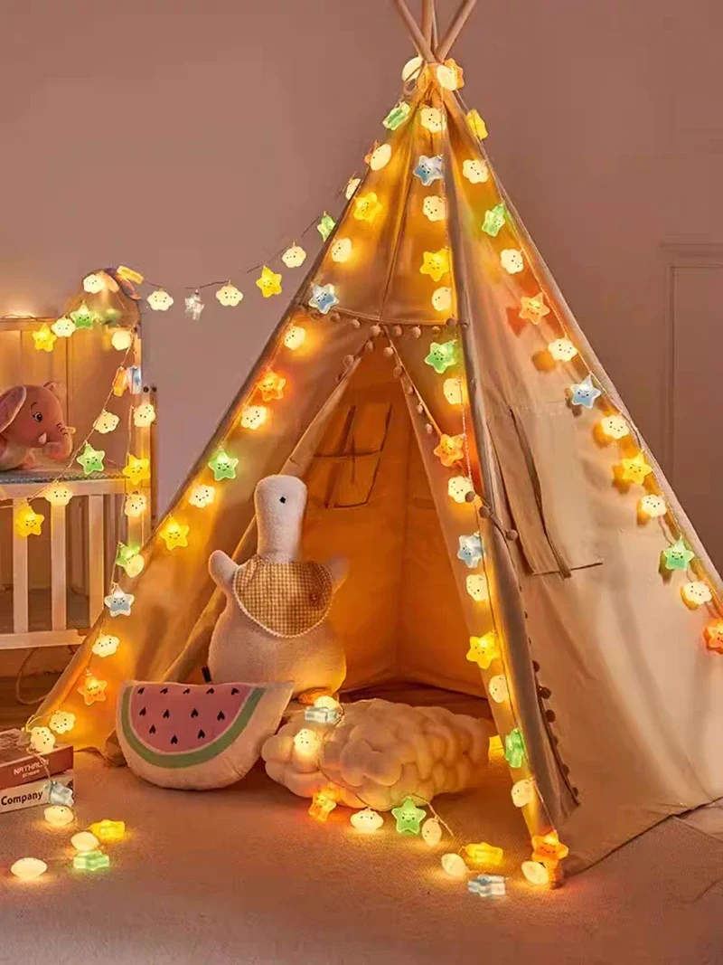 LED Lights String Star Garland Lamp USB/Battery Powered For Living Room Outdoor Garden Camping Wedding Christmas Party Decor