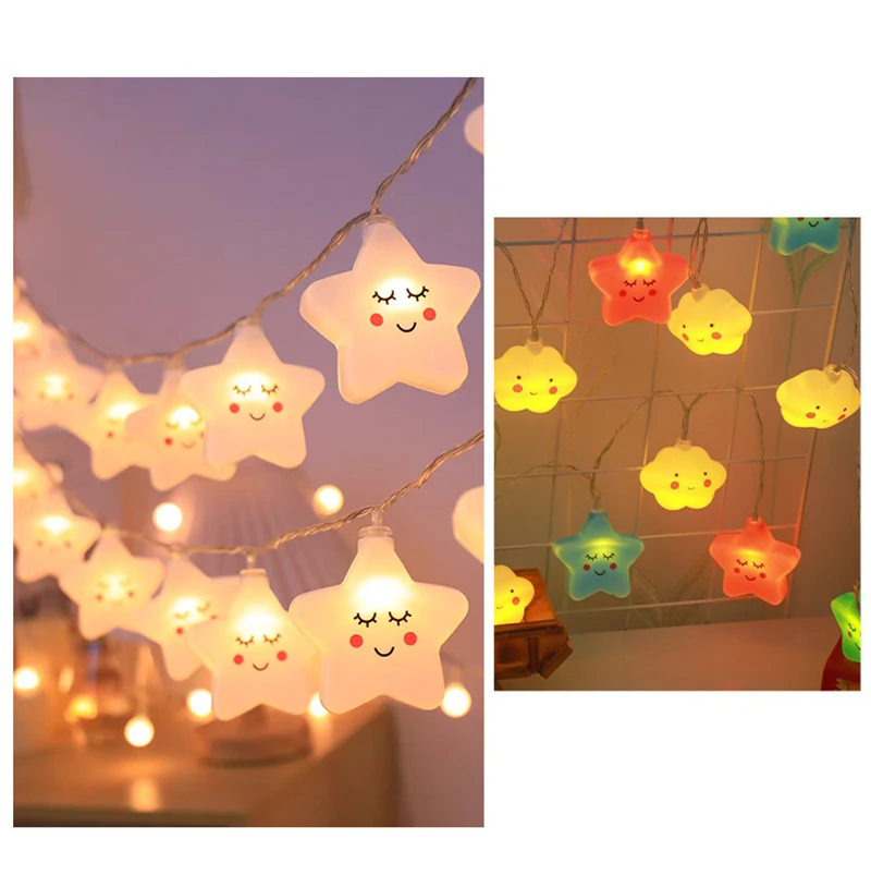 LED Lights String Star Garland Lamp USB/Battery Powered For Living Room Outdoor Garden Camping Wedding Christmas Party Decor