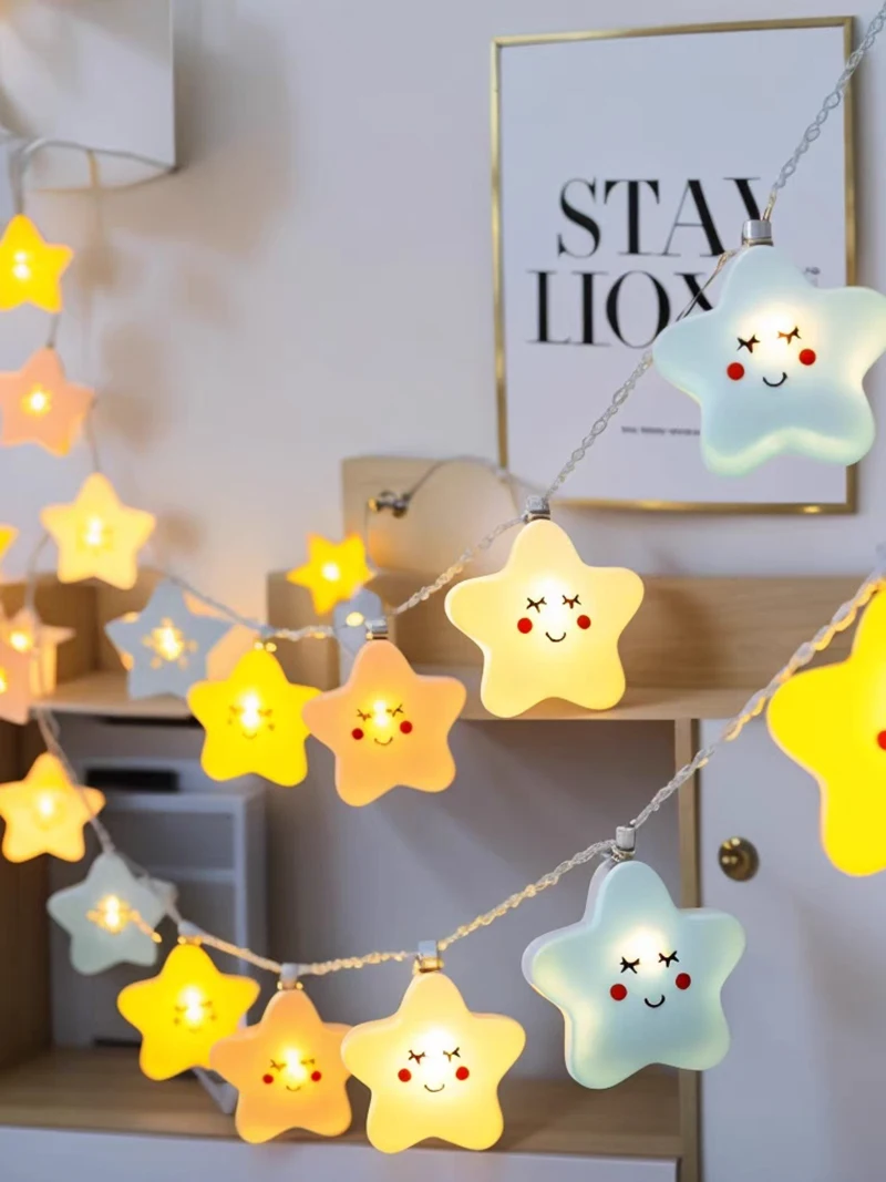LED Lights String Star Garland Lamp USB/Battery Powered For Living Room Outdoor Garden Camping Wedding Christmas Party Decor