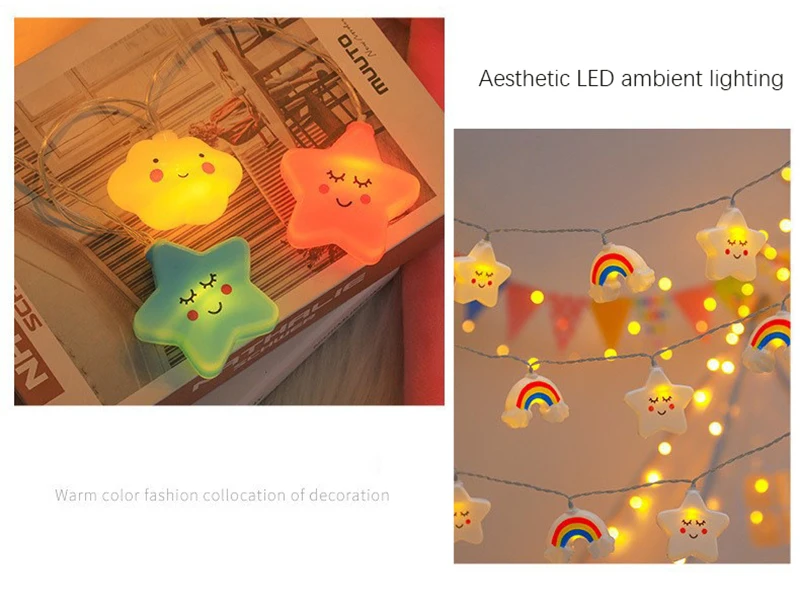 LED Lights String Star Garland Lamp USB/Battery Powered For Living Room Outdoor Garden Camping Wedding Christmas Party Decor