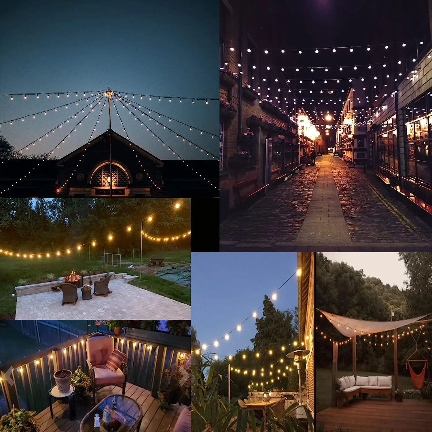 G40 Outdoor Garland String Lights Shatterproof Waterproof Plastic Led Bulb Vintage Connectable Patry Patio Decor Light Chain