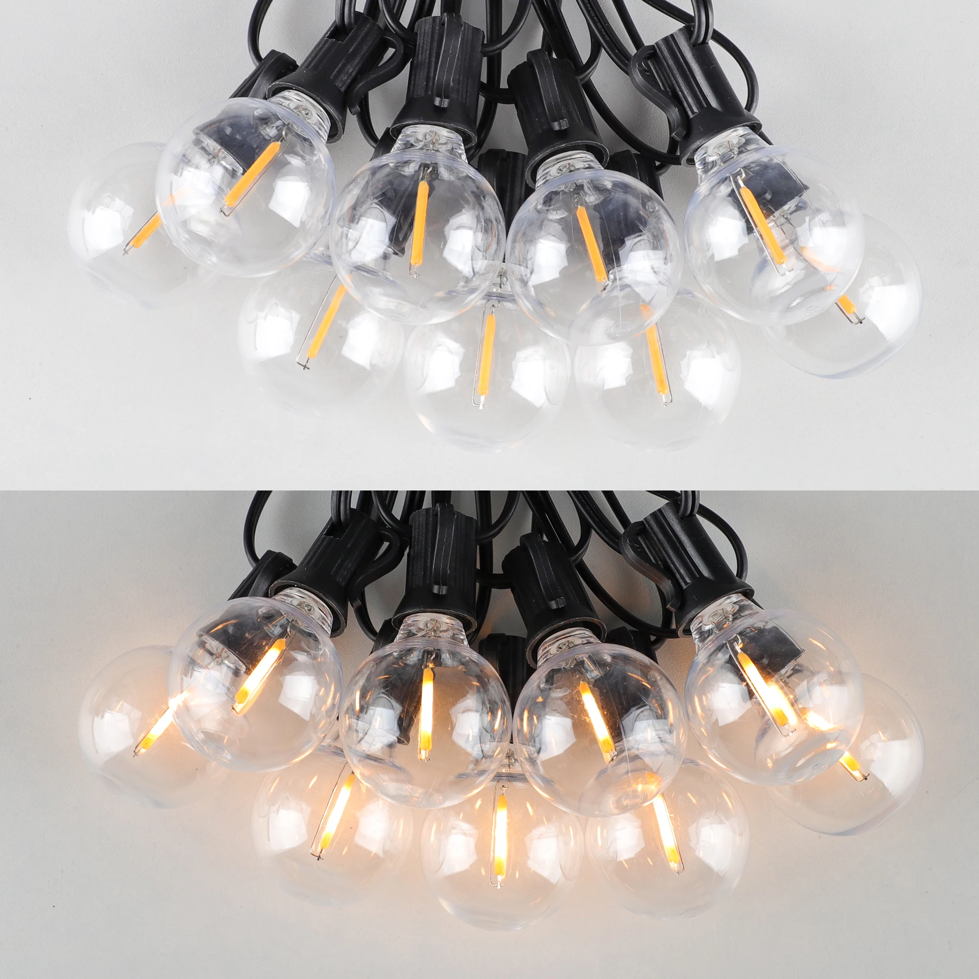G40 Outdoor Garland String Lights Shatterproof Waterproof Plastic Led Bulb Vintage Connectable Patry Patio Decor Light Chain