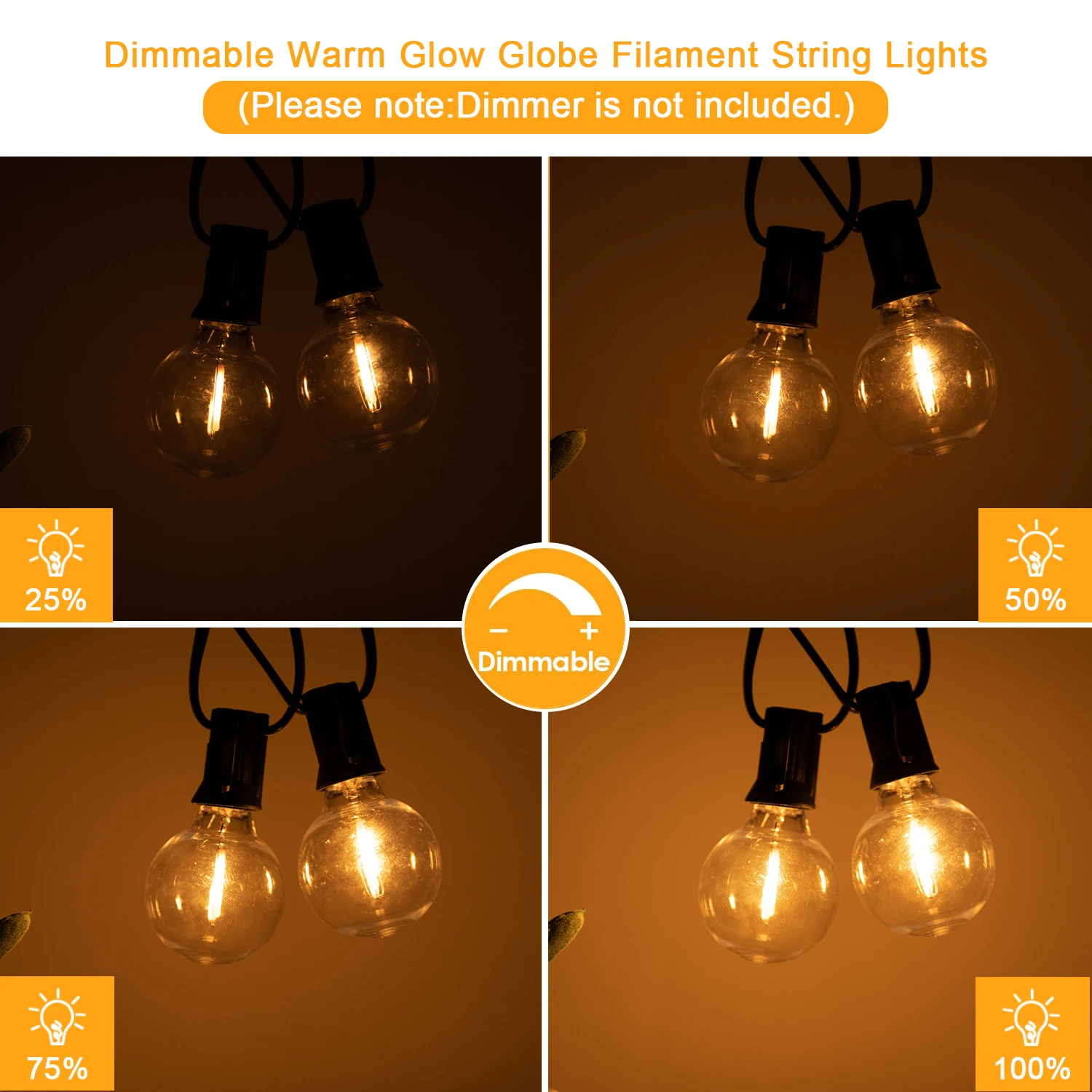 G40 Outdoor Garland String Lights Shatterproof Waterproof Plastic Led Bulb Vintage Connectable Patry Patio Decor Light Chain