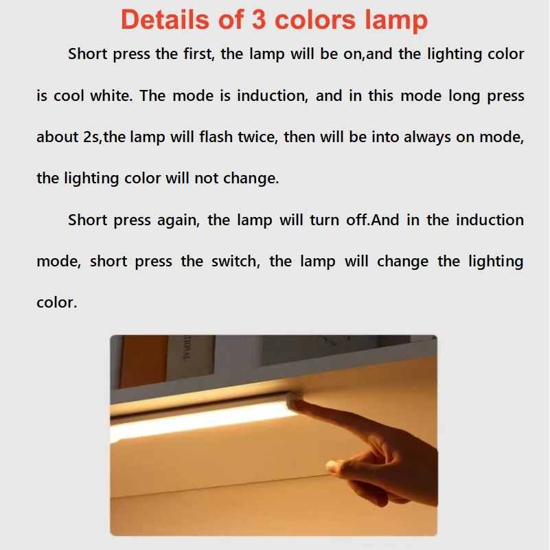 AITHEA Motion Sensor LED Night Light USB Rechargeable Bedside Lamp Wireless Portable Cabinet Tube Light for Wardrobe Staircase