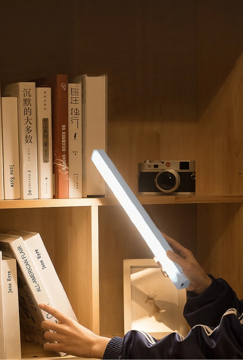 AITHEA Motion Sensor LED Night Light USB Rechargeable Bedside Lamp Wireless Portable Cabinet Tube Light for Wardrobe Staircase