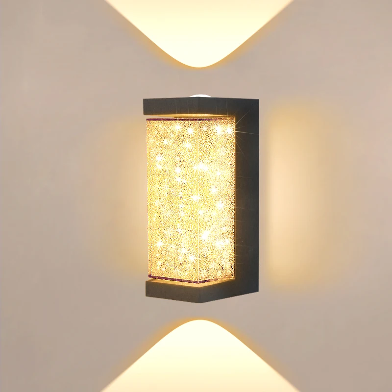 Outdoor Waterproof Wall Light European Luxury Crystal 10W LED Wall Lamp for Porch Corridor Villa Hotel Exterior Wall Lamps