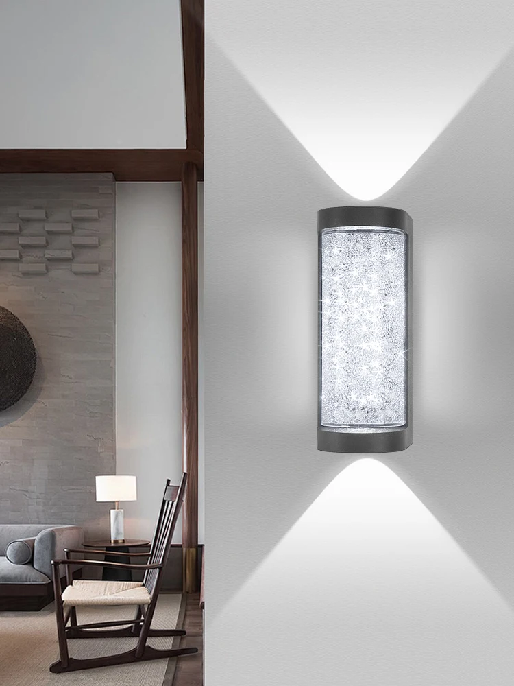 Outdoor Waterproof Wall Light European Luxury Crystal 10W LED Wall Lamp for Porch Corridor Villa Hotel Exterior Wall Lamps