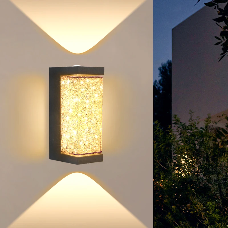 Outdoor Waterproof Wall Light European Luxury Crystal 10W LED Wall Lamp for Porch Corridor Villa Hotel Exterior Wall Lamps