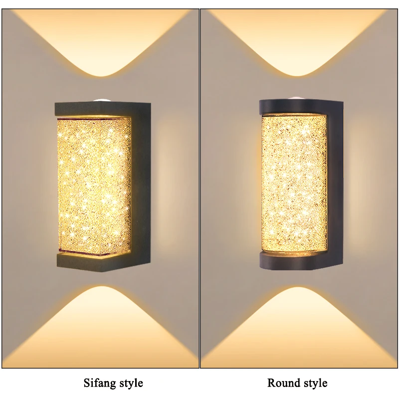 Outdoor Waterproof Wall Light European Luxury Crystal 10W LED Wall Lamp for Porch Corridor Villa Hotel Exterior Wall Lamps