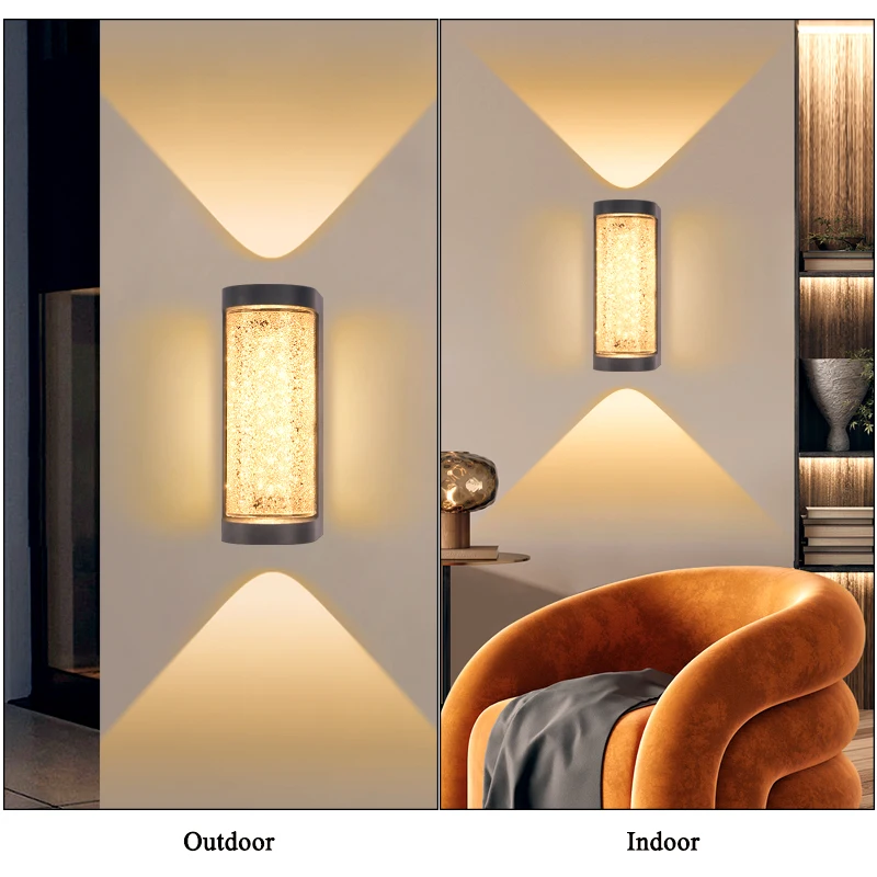 Outdoor Waterproof Wall Light European Luxury Crystal 10W LED Wall Lamp for Porch Corridor Villa Hotel Exterior Wall Lamps