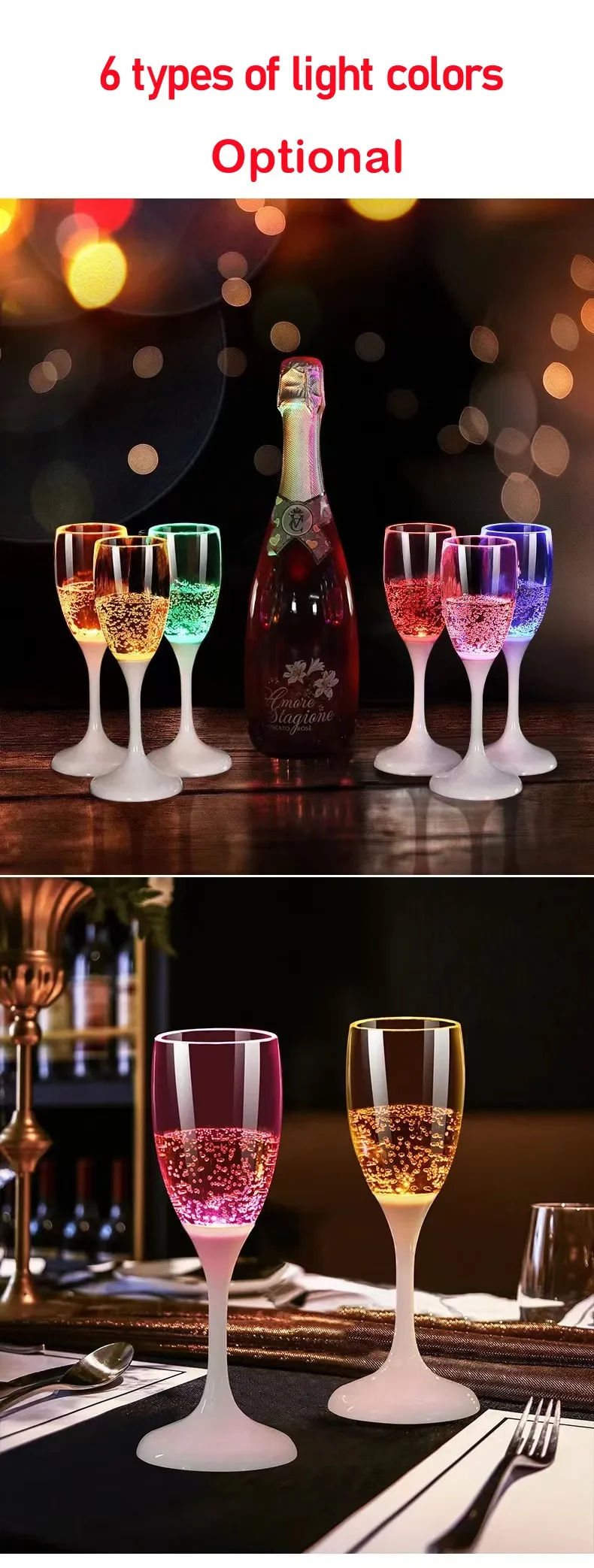 6 Color LED Automatic Flashing Cups Multi-color Light Up Mugs Wine Beer Mugs Whisky Drink Cups for Party Kitchen Christmas Decor