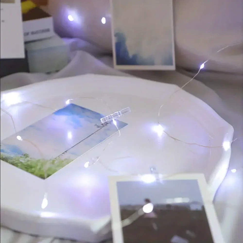 LED Fairy Lights Photo Clip String Lights, USB/AA Battery Powered String Lights, Bedroom, Christmas, Party, Wedding, Decoration
