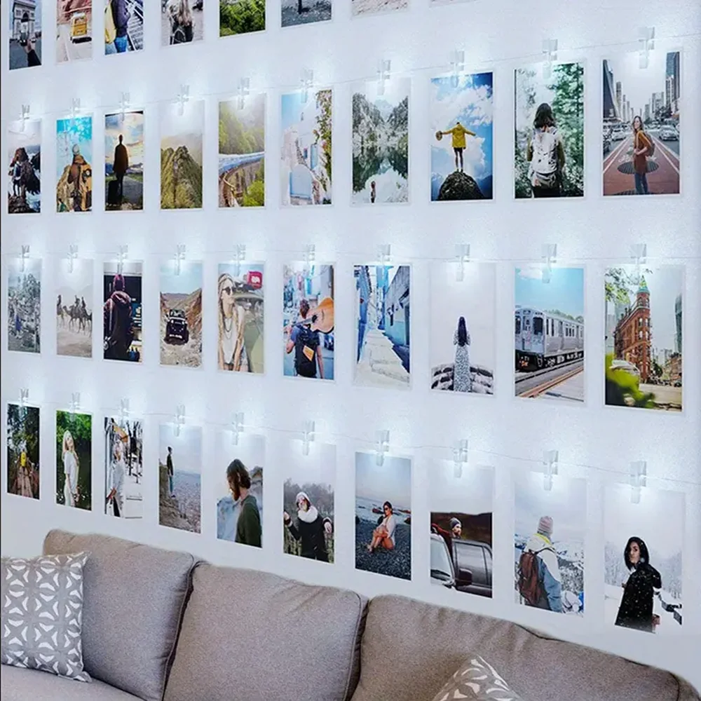 LED Fairy Lights Photo Clip String Lights, USB/AA Battery Powered String Lights, Bedroom, Christmas, Party, Wedding, Decoration