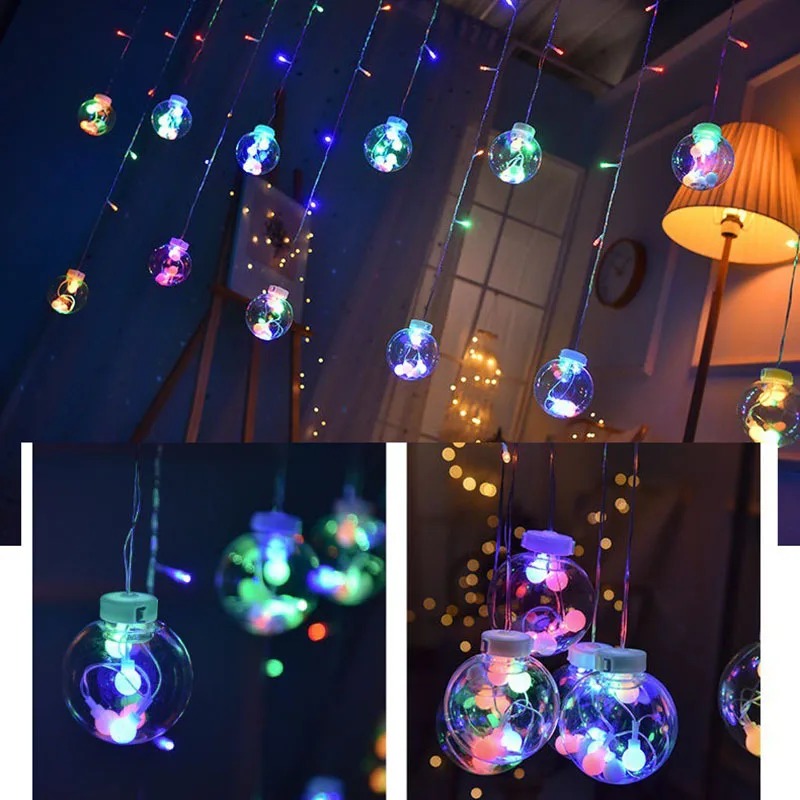 LED Solar Light Outdoor Waterproof Fairy Garland Votive Bottle Curtain String Light Christmas Party Lamp for Garden Decoration