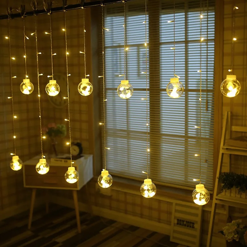 LED Solar Light Outdoor Waterproof Fairy Garland Votive Bottle Curtain String Light Christmas Party Lamp for Garden Decoration