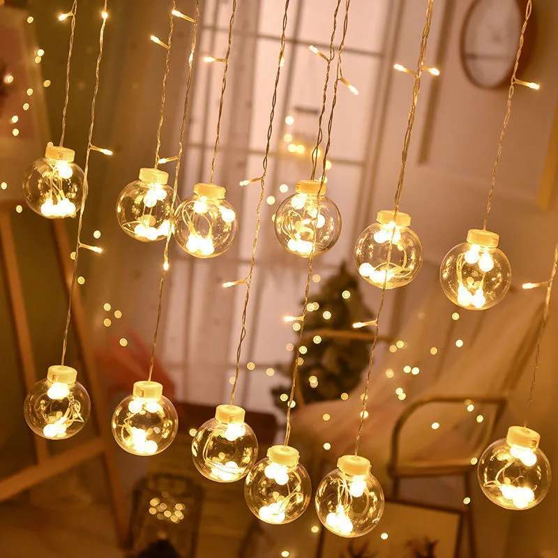 LED Solar Light Outdoor Waterproof Fairy Garland Votive Bottle Curtain String Light Christmas Party Lamp for Garden Decoration