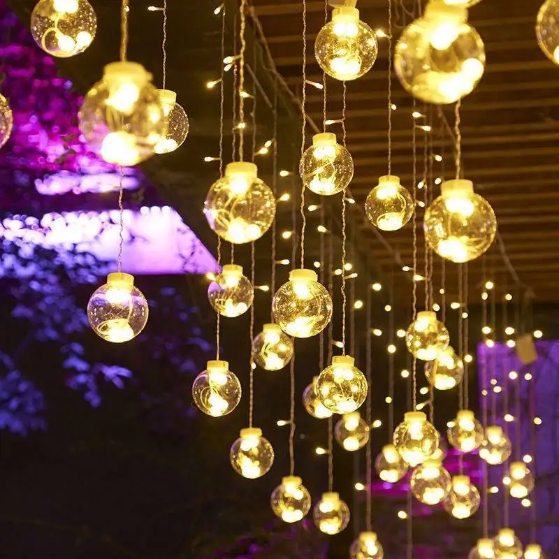 LED Solar Light Outdoor Waterproof Fairy Garland Votive Bottle Curtain String Light Christmas Party Lamp for Garden Decoration