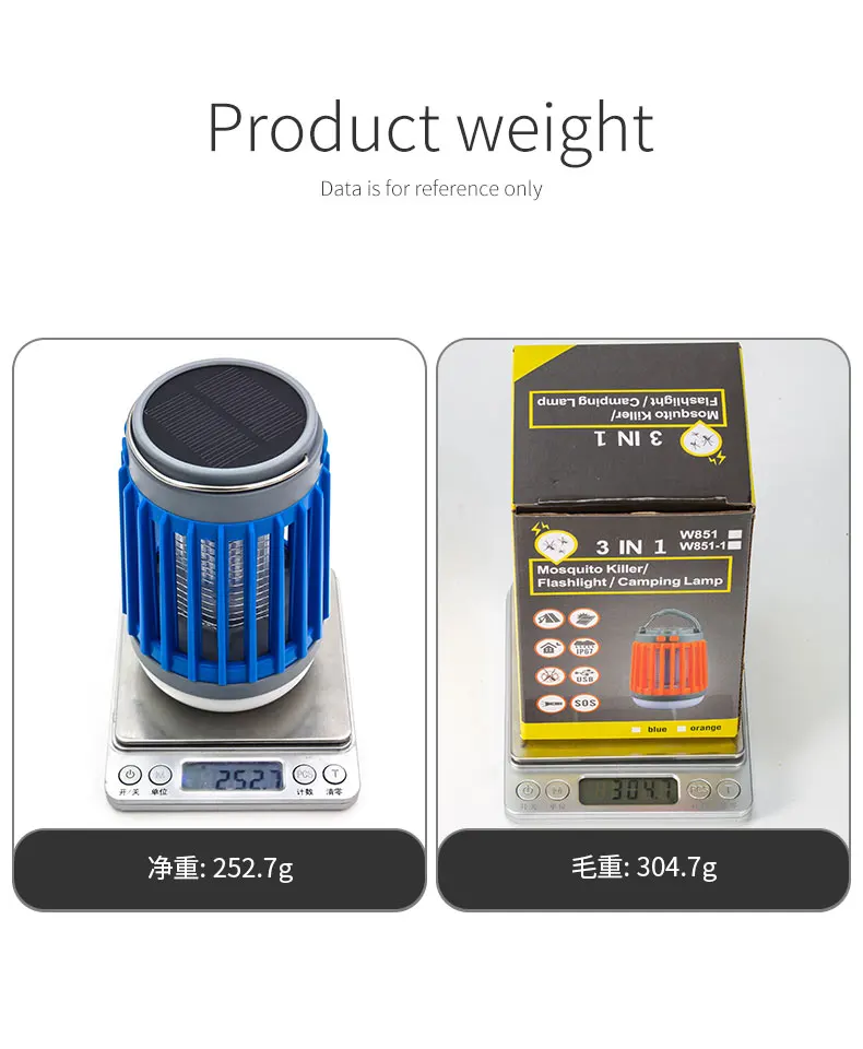 Electric Mosquito Killer Lamp UV Light Bug Zapper Trap Solar Charging Rechargeable Summer Fly Swatter Insect Killer Light