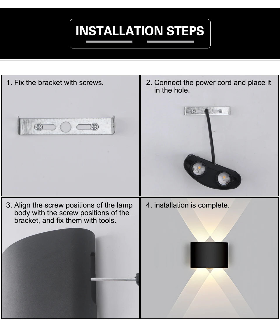 LED Wall Lamp 4/6/8/10 Outdoor Wall Lamps Up And Down Towards Lighting For Indoor Room Decoration Garden Lighting Street Lights